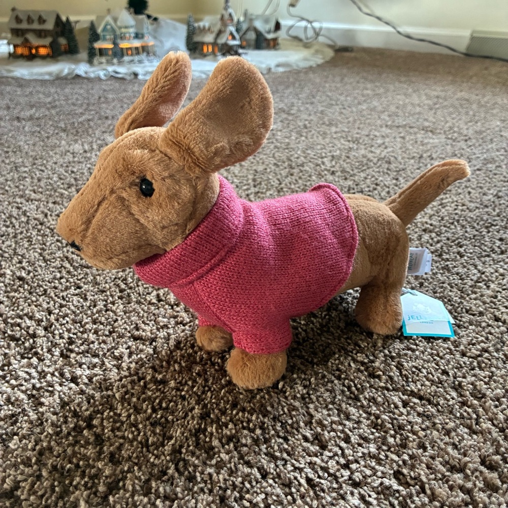Retired Jellycat Dachshund with Sweater